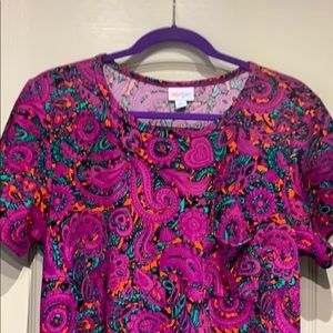 Lularoe Large Carly pink green